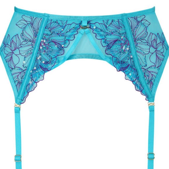 NWT Ann Summers Camille Teal Suspender Garter Belt Size S - Picture 6 of 6